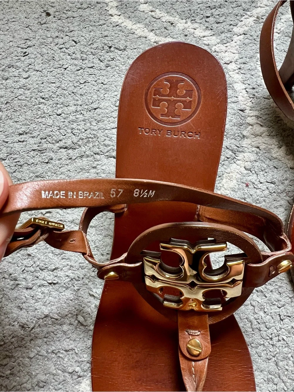 Tory Burch Leather Miller Kitten Heel Sandals, 8.5